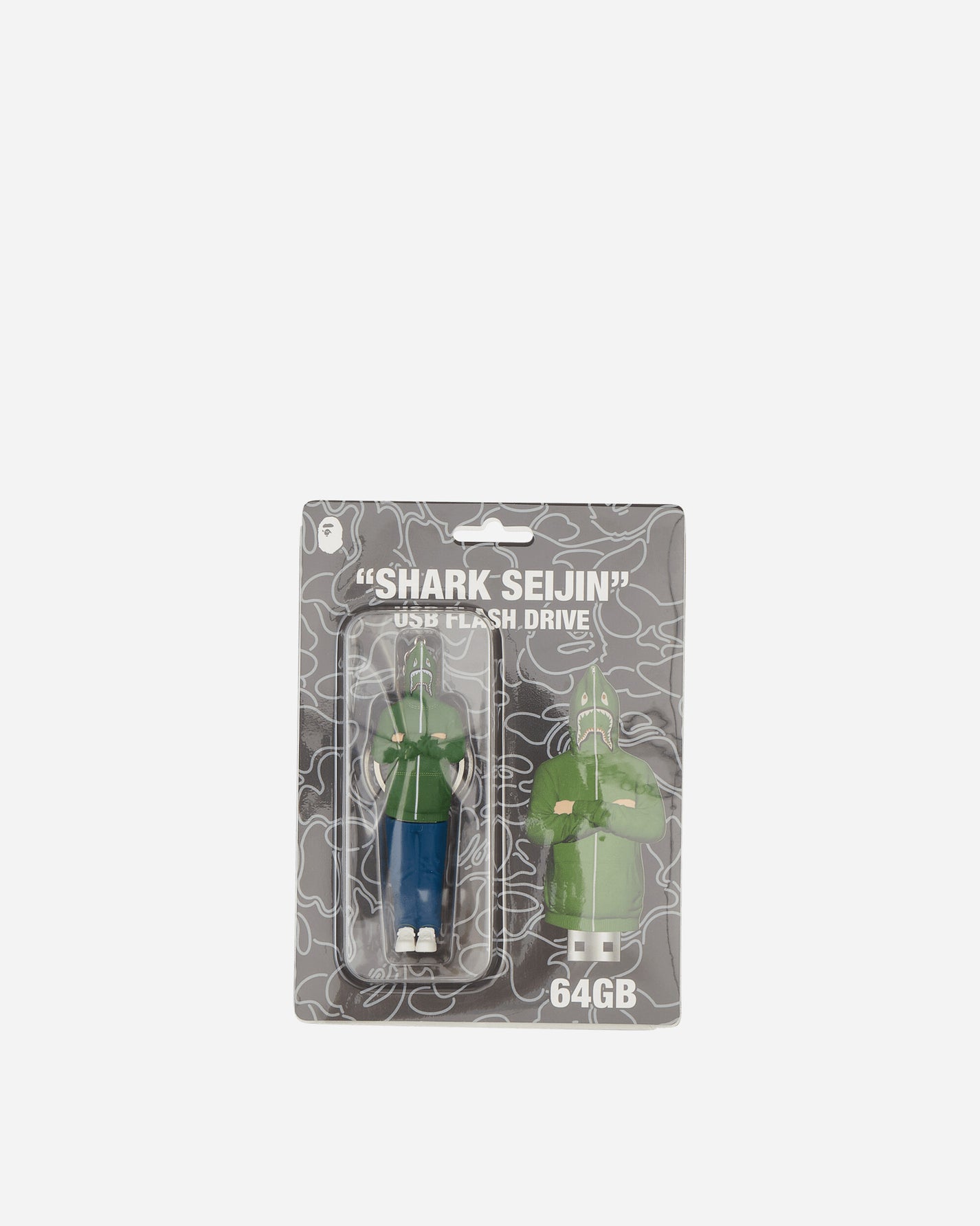 A Bathing Ape Shark Seijin Usb Flash Drive M Green Tech and Audio Cable Sets 1J80182005 GREEN