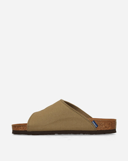 Birkenstock Zürich Suede Leather/Canvas Faded Khaki Sandals and Slides Sandals and Mules 1028755