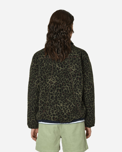 Brain Dead Leopard Reverse Sherpa Jacket Olive Coats and Jackets Fleece Jackets O09002268GR OLIVE