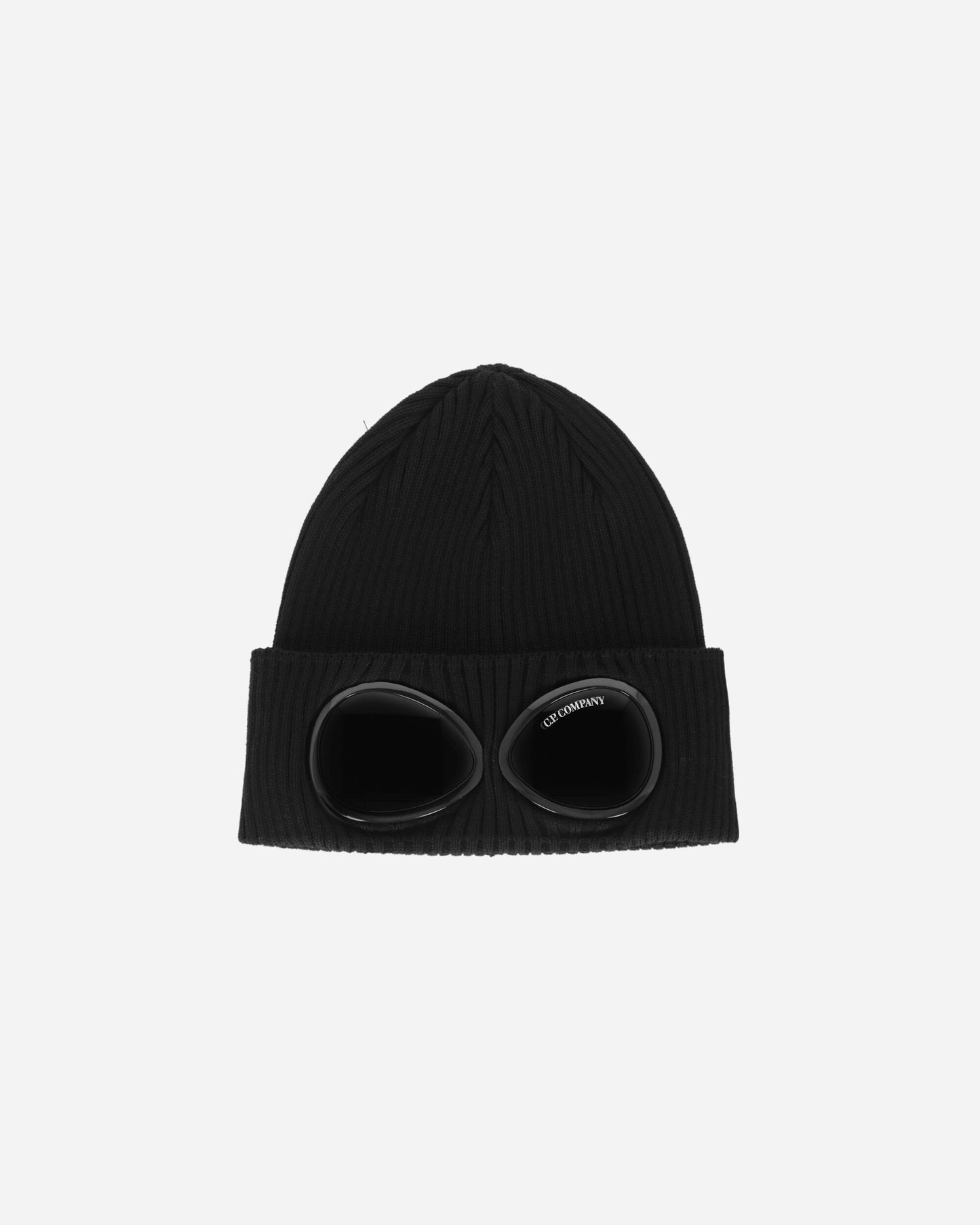 C.P. Company Cotton Goggle Beanie Black Hats Beanies 18CMAC016A-000727A 999