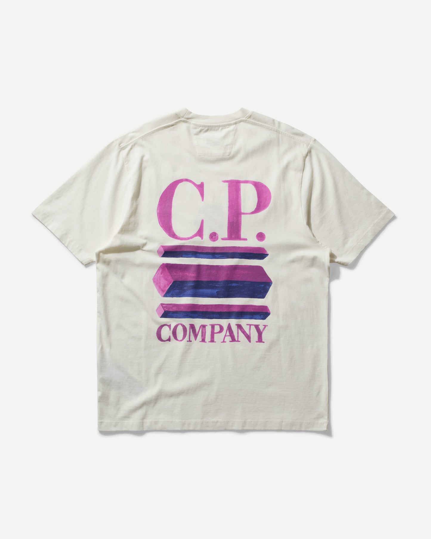 C.P. Company 30-1 Jersey Logo Graphics T-Shirt Gauze White T-Shirts Shortsleeve 17CMTS165A006586W 103