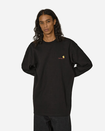 Carhartt WIP LS American Script T-Shirt Black T-Shirts Longsleeve I029955 89XX