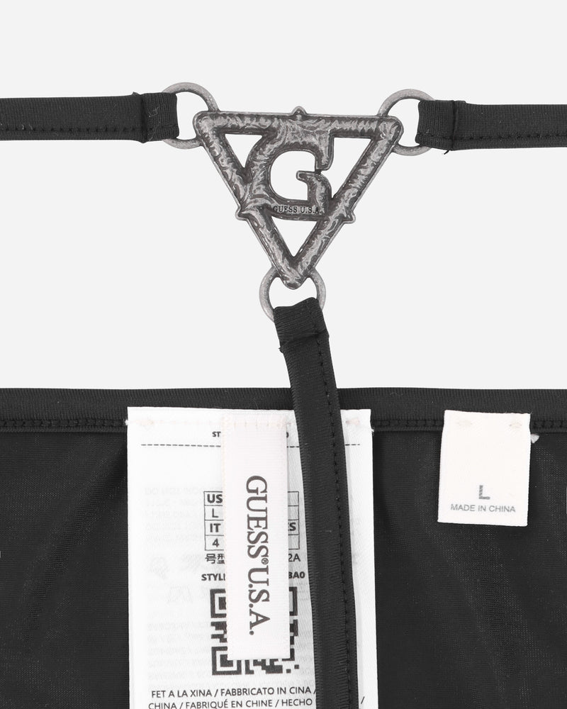Guess USA Gusa Triangle Thong Jet Black A996 Underwear Thongs W4GZ01KBBA0 JBLK