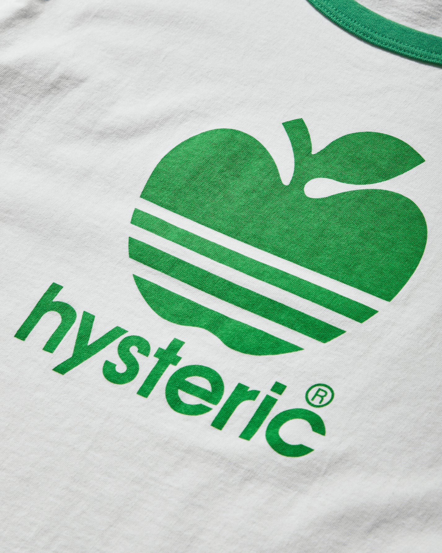 Hysteric Glamour Wmns Big Apple Dirty White X Green T-Shirts Shortsleeve 01241CT199 A