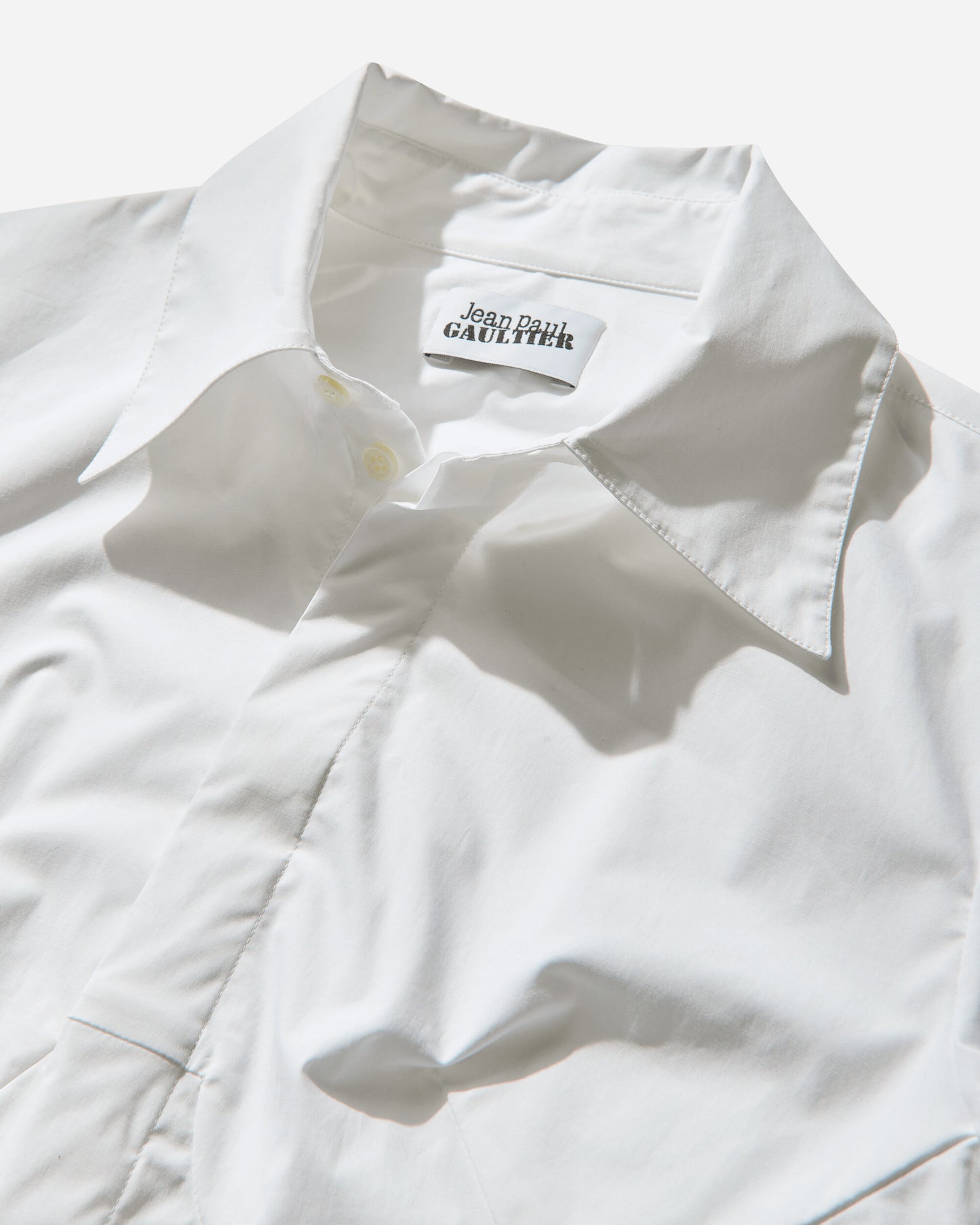 Jean Paul Gaultier Wmns Stretch Cotton Shirt With Body Detail White Shirts Longsleeve Shirt 25-34-F-CH097-C071 01