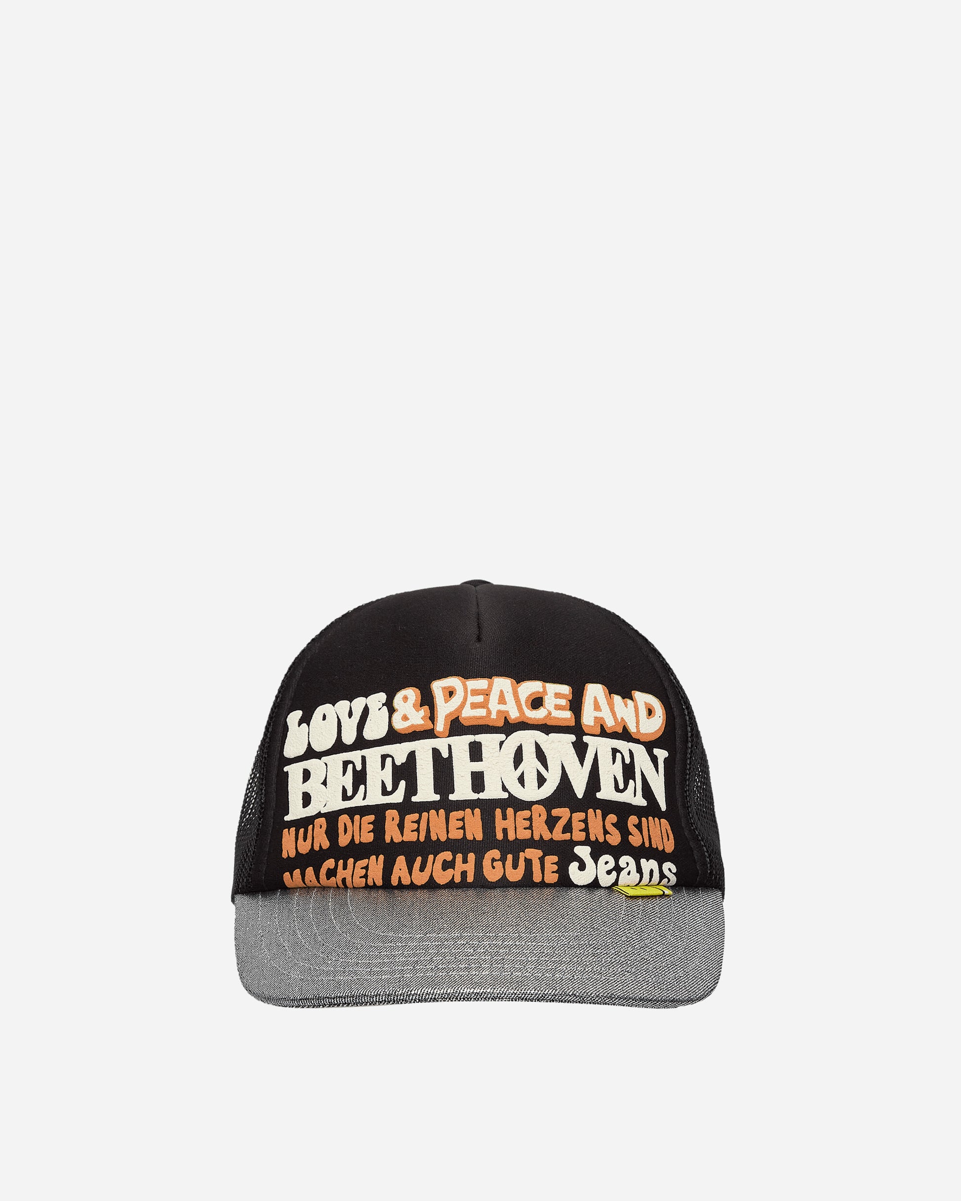 KAPITAL Love&Peace And Beethoven Silver Brim Truck Cap Black Hats Caps K2309XH506 1