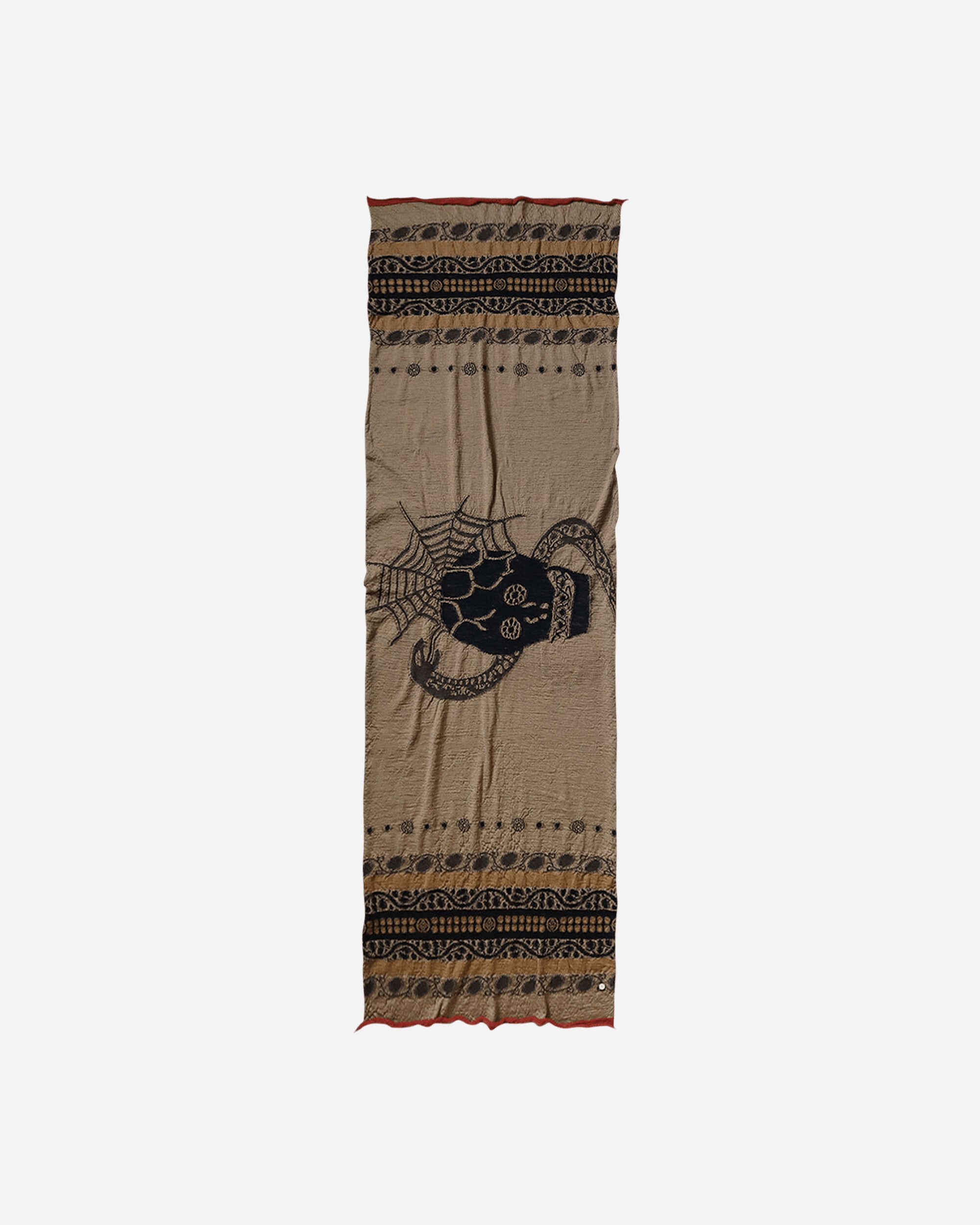 KAPITAL Fulling Wool Scarf Coptic Skull Beige Gloves and Scarves Scarves and Warmneck EK-1654XM 1