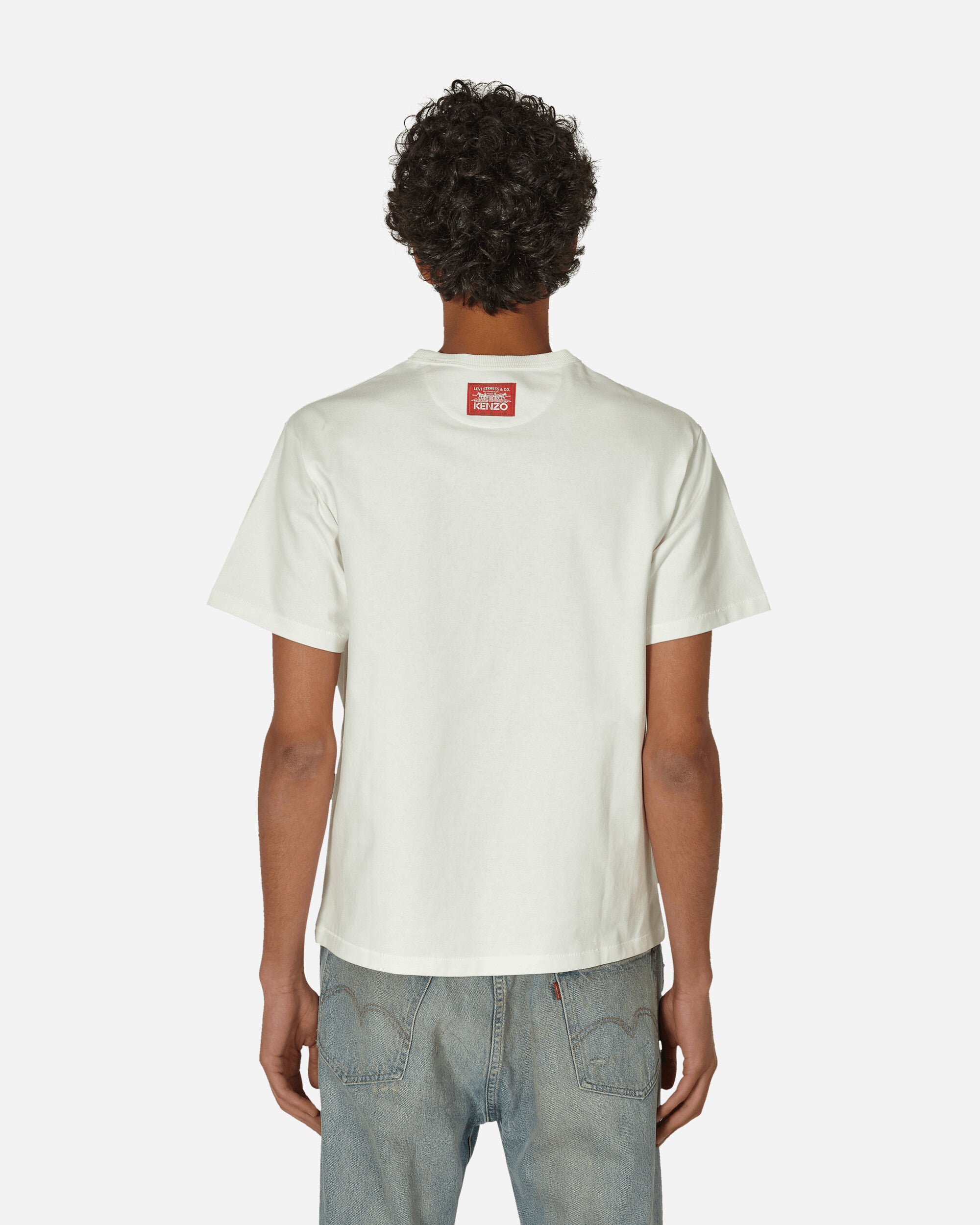 KENZO Paris Kenzo X Levi'S Pocket T-Shirt Blanc Casse T-Shirts Shortsleeve FD65TS036LE7 02