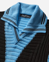 Kiko Kostadinov Wmns Quimby Sleeveless Knit Polo Carbon Black/Tropical Blue  Knitwears Gilets KKWSS25KN01 83