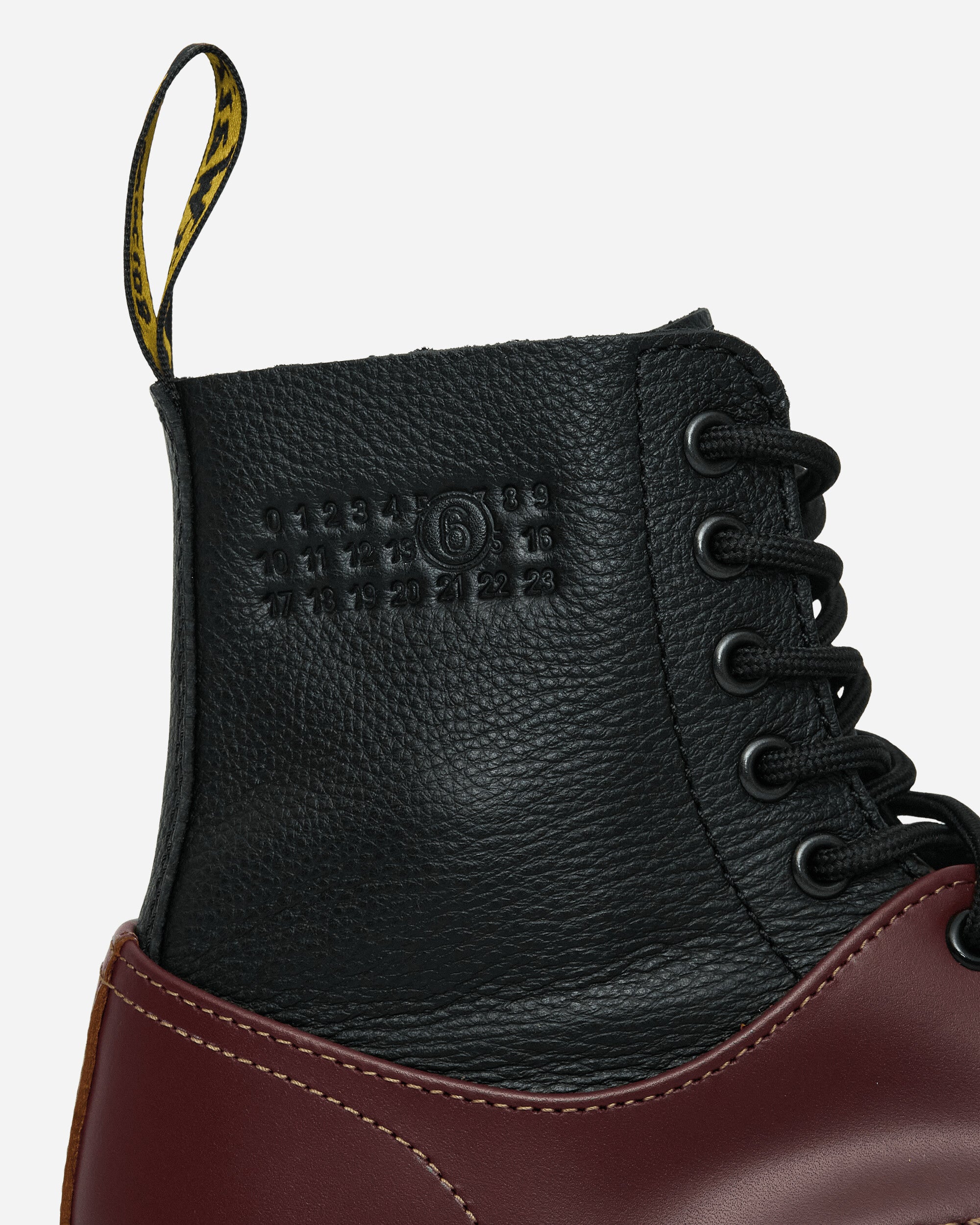 MM6 Maison Margiela 1460 - Twisted And Reimagined - Steel Toe Black/Oxblood Boots Mid Boot SH3WU0008P8029 H6077