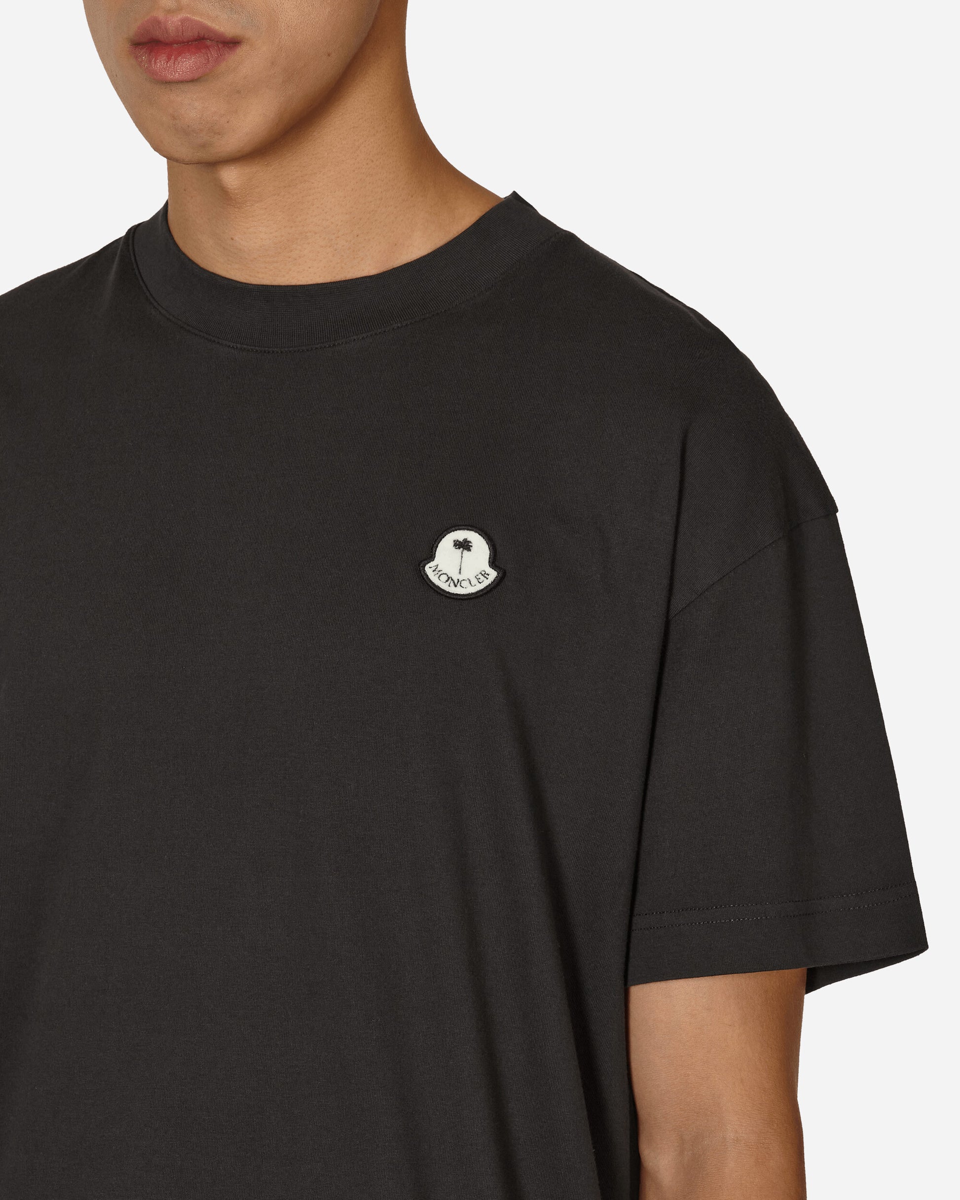 Moncler Genius T-Shirt X Palm Angels Black T-Shirts Shortsleeve 8C00003M3568 999