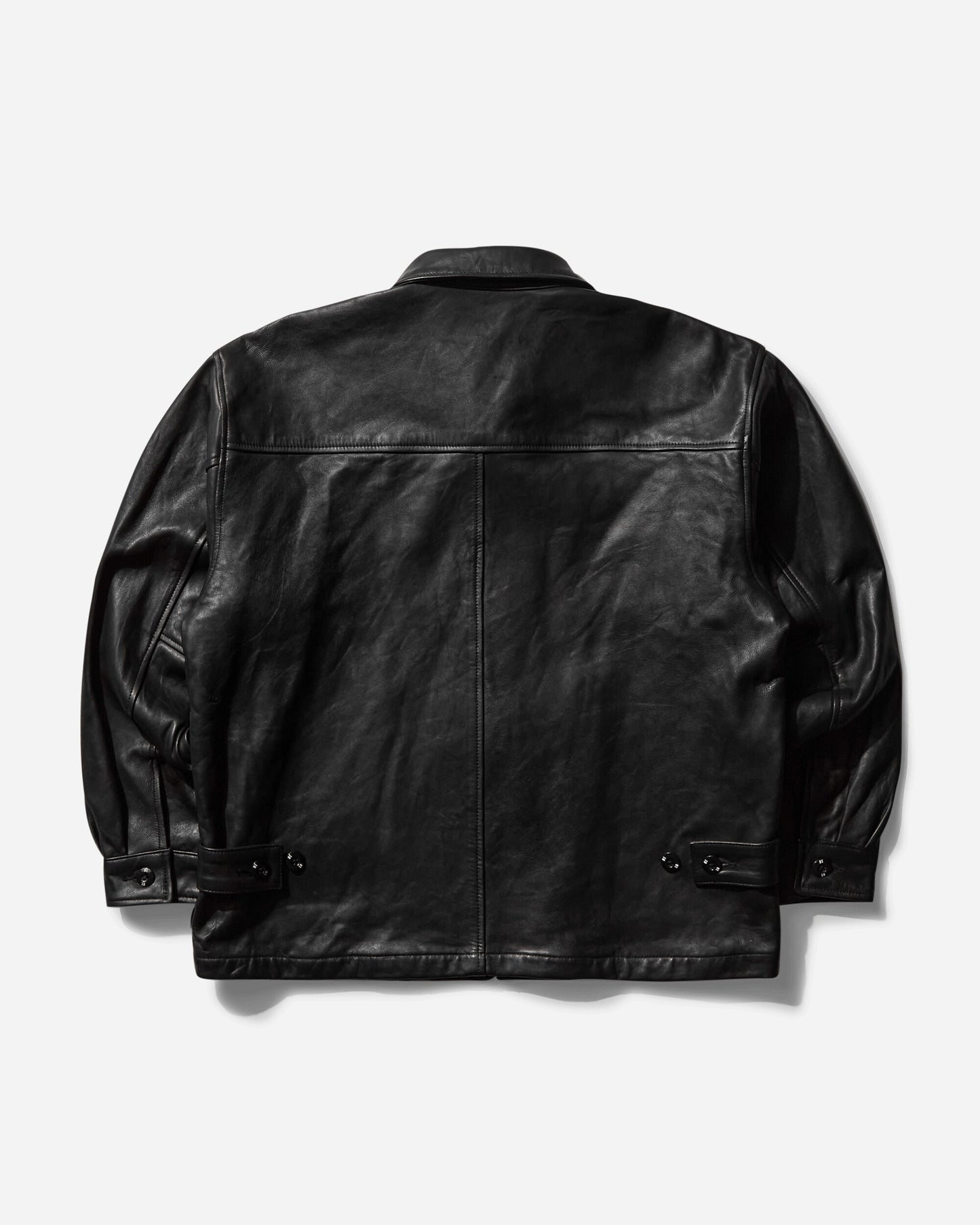 Neighborhood Leather Zip Work Jacket Black Coats and Jackets Jackets 242SZNH-JKM01 BK