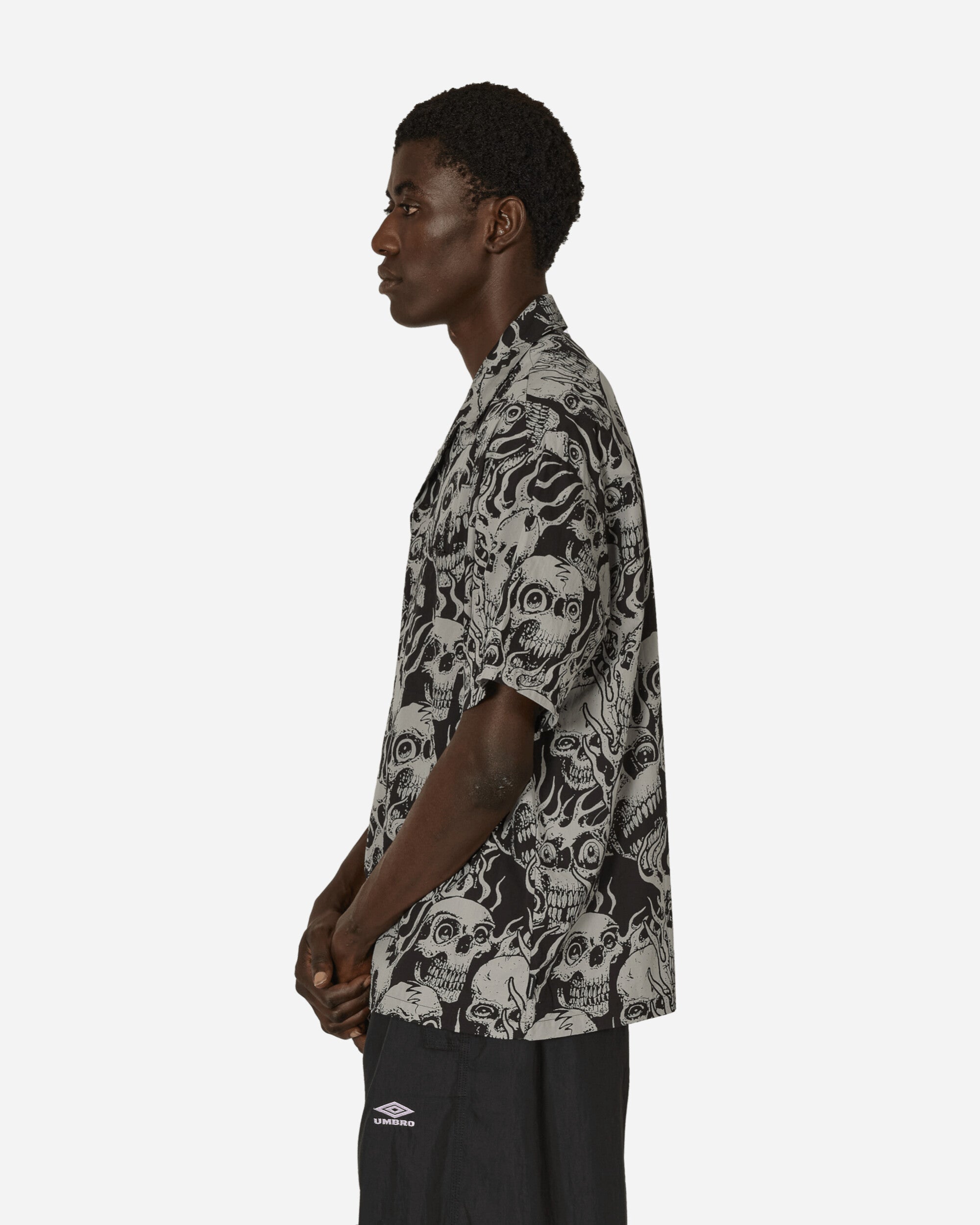 Neighborhood Nh x Babylon . Hawaiian Shirt Ss Gray Shirts Shortsleeve Shirt 241TSBLN-SHM01S GY