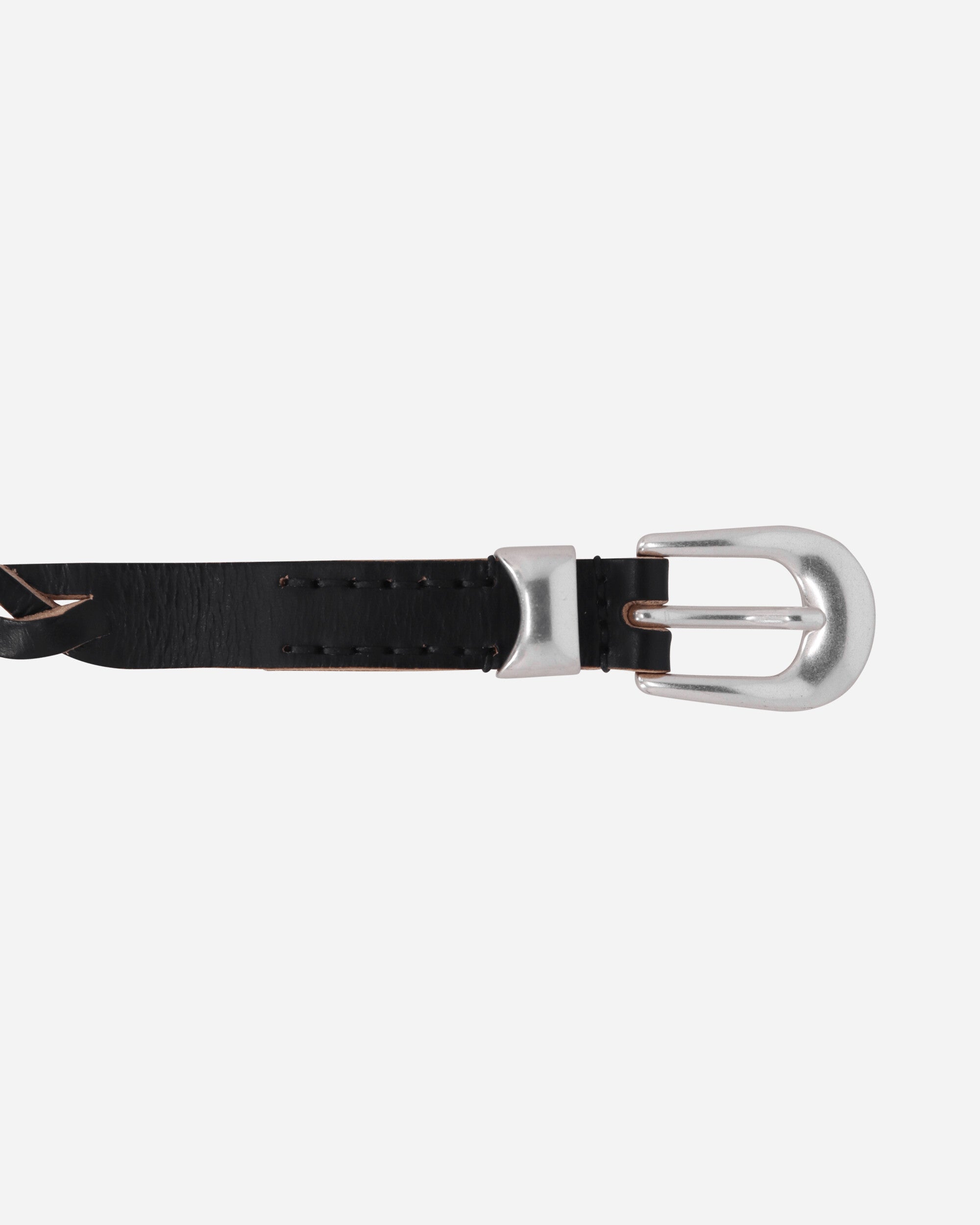 Our Legacy Wmns 2 Cm Braided Belt Black Leather Belts Belt A42382BB 001