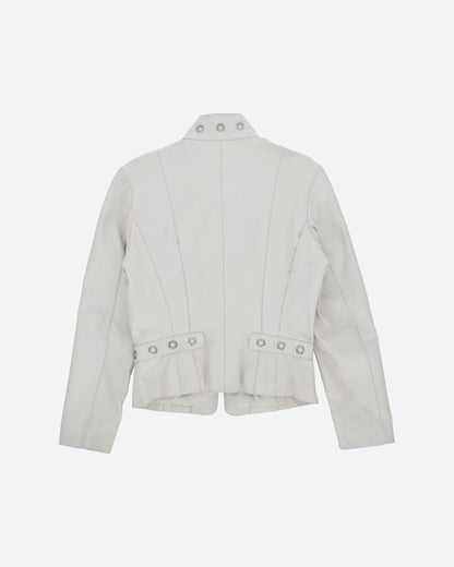 Pezze Vintage Wmns Kara White Leather Jacket White Coats and Jackets Leather Jackets 0572411 1