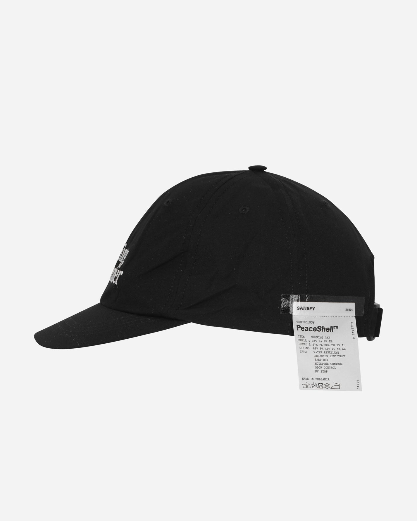 Satisfy Peaceshell Running Cap Black Hats Caps 31001 BK-GA