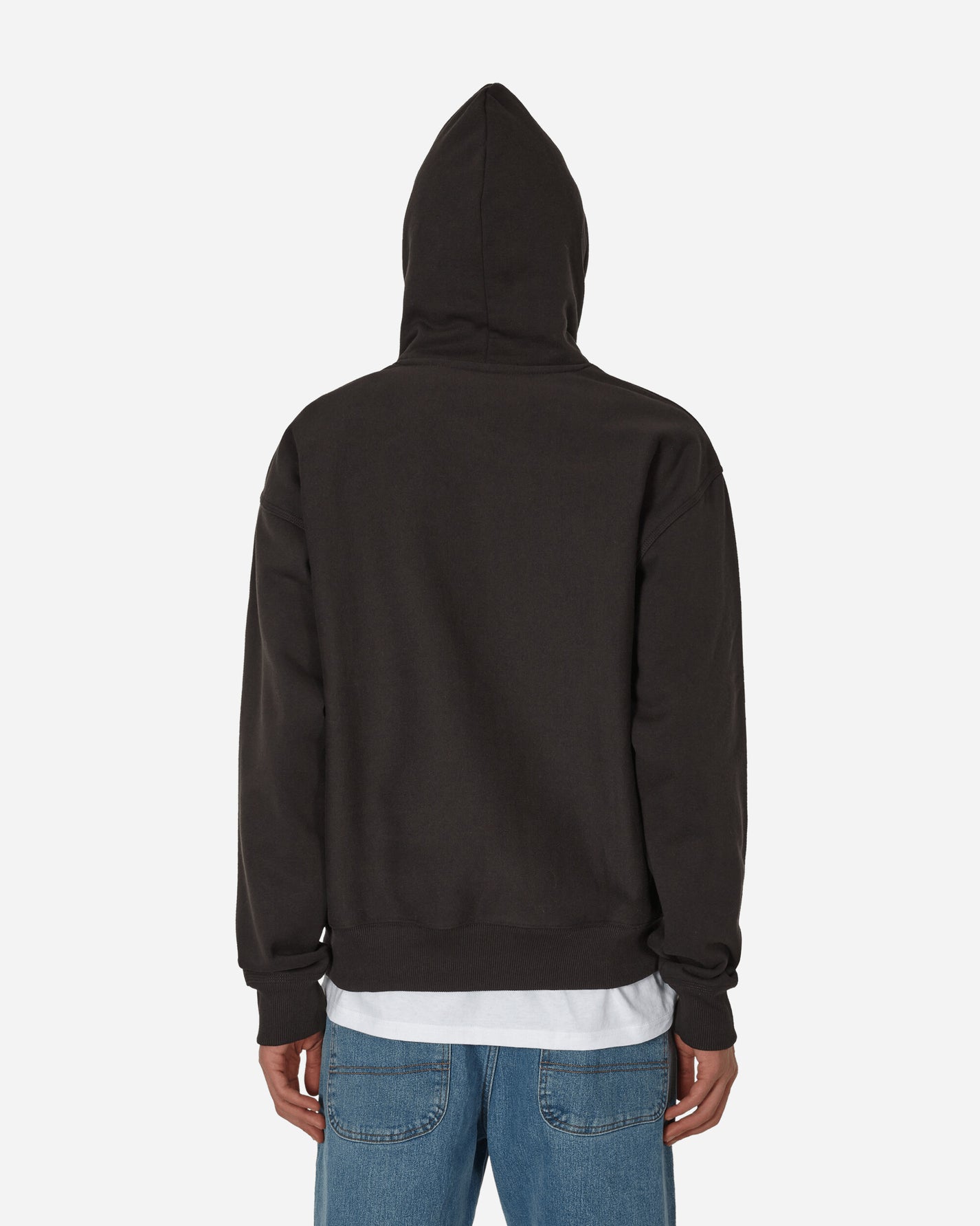 Stüssy Stock Logo Hood Washed Black Sweatshirts Hoodies H118532 WABL