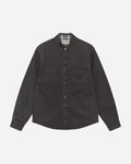 Stüssy Heavy Washed Canvas Shirt Black Shirts Longsleeve Shirt 1110355 0001