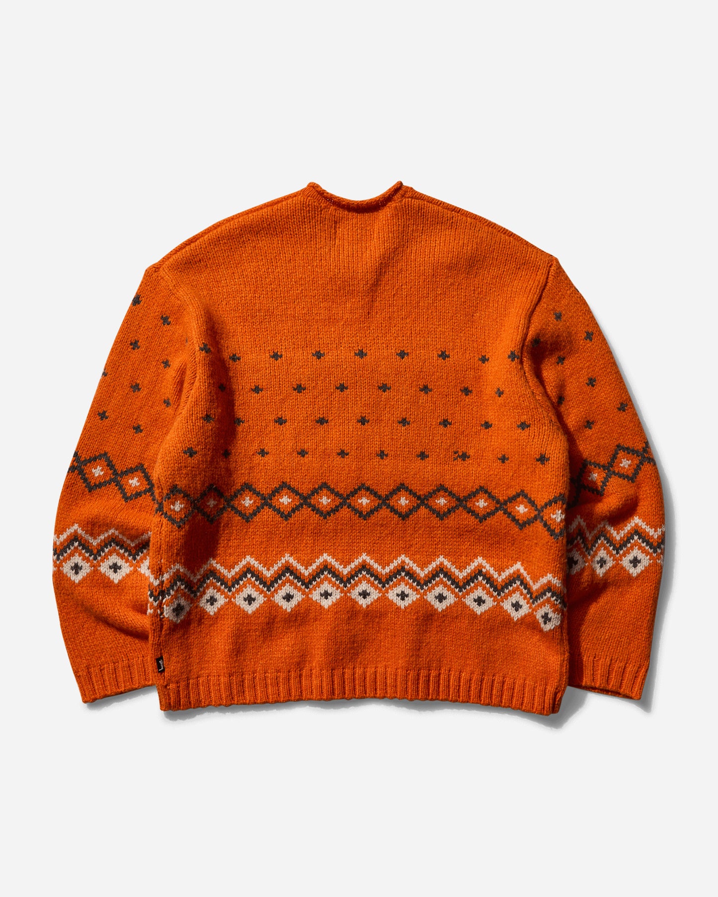 Stüssy Roll V Neck Fairisle Sweater Orange Knitwears Sweaters 117251SJ 0602