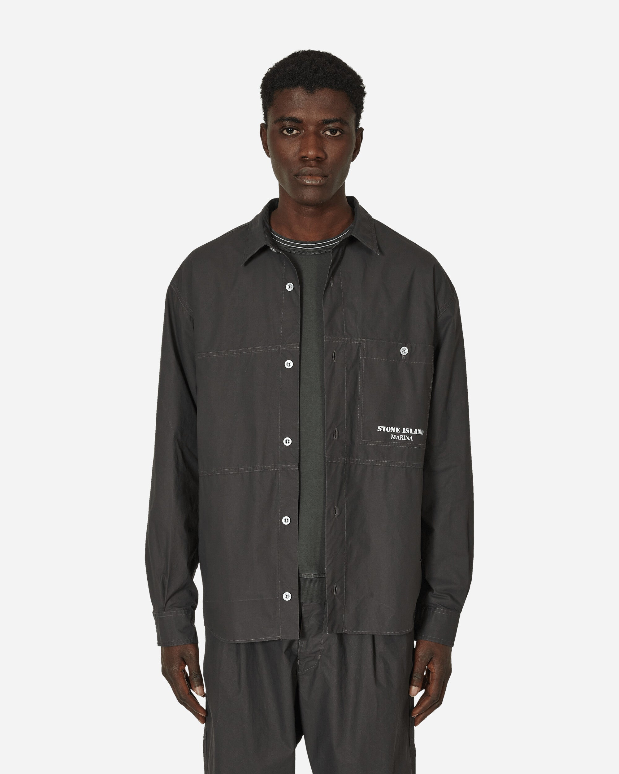 Stone Island Overshirt Charcoal Shirts Overshirt 8015109X3 V0065