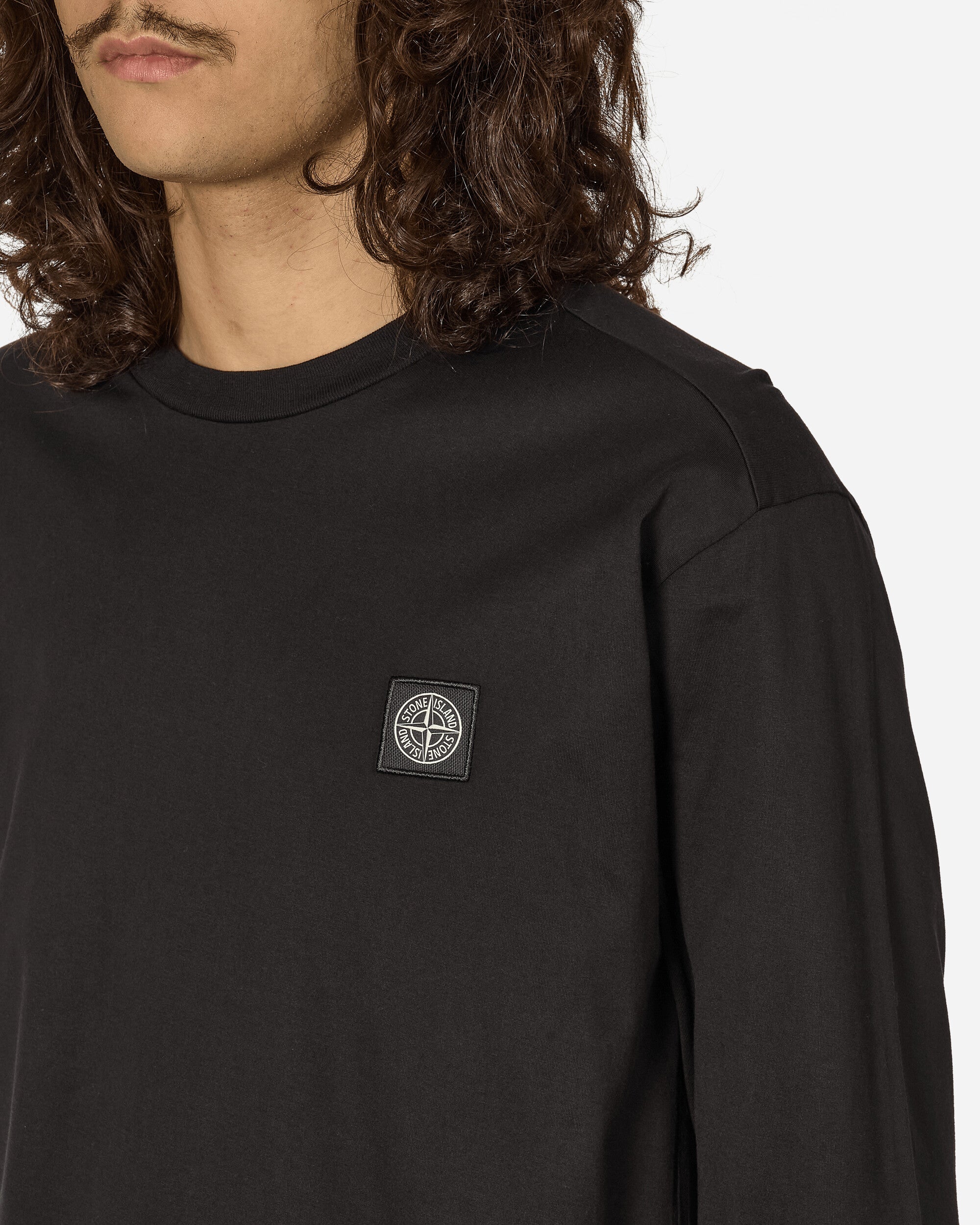 Stone Island Logo L/S T-Shirt Black T-Shirts Shortsleeve 811522713 A0029