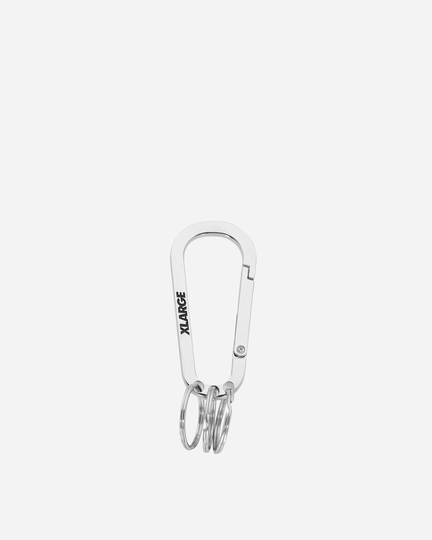 XLARGE Slanted Logo Keyring Carabiner Silver Small Accessories Keychains 201251054006S 16