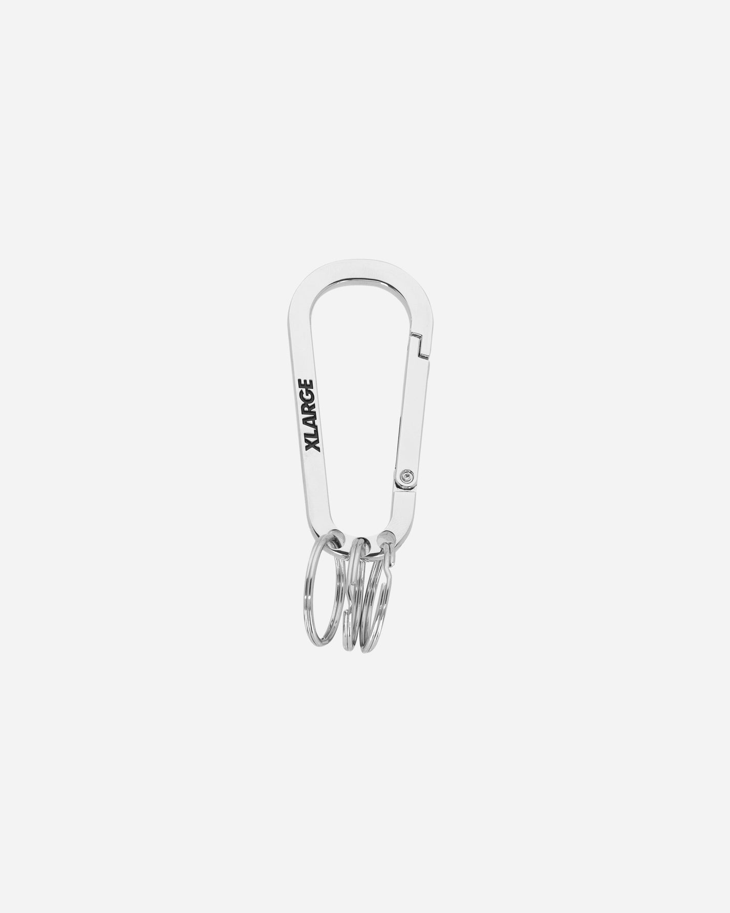 XLARGE Slanted Logo Keyring Carabiner Silver Small Accessories Keychains 201251054006S 16