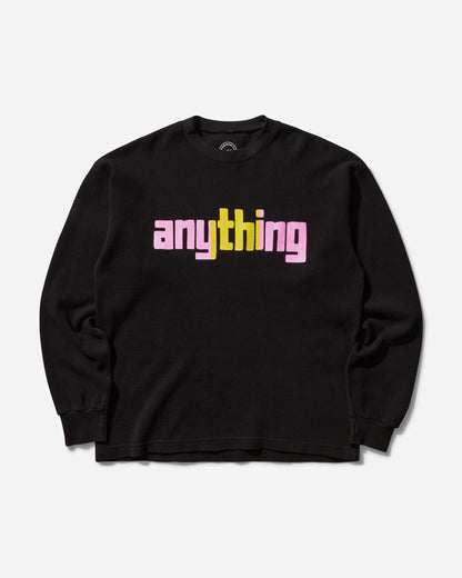 aNYthing Midtown Logo Logo Waffle Knit Black T-Shirts Longsleeve ANY-010 BLACK