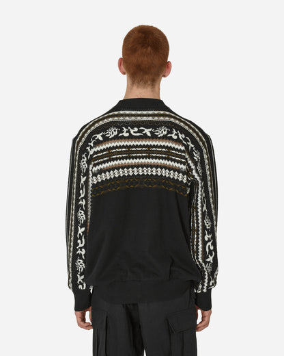 sacai Floral Jacquard Knit Pullover Black/Off White Knitwears Sweaters 24-03297M 004