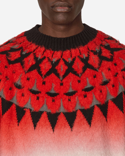 sacai Jacquard Knit Pullover Red Knitwears Sweaters 24-03334M 751