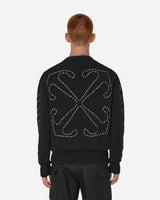 Off-White Stitch Arrows Diags Knit Crewneck Black/White Sweatshirts Crewneck OMHE172F23KNI001 1001