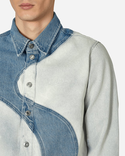Off-White Organic Block Denim West Shirt Medium Blue Shirts Longsleeve Shirt OMYD045S23DEN001 4949