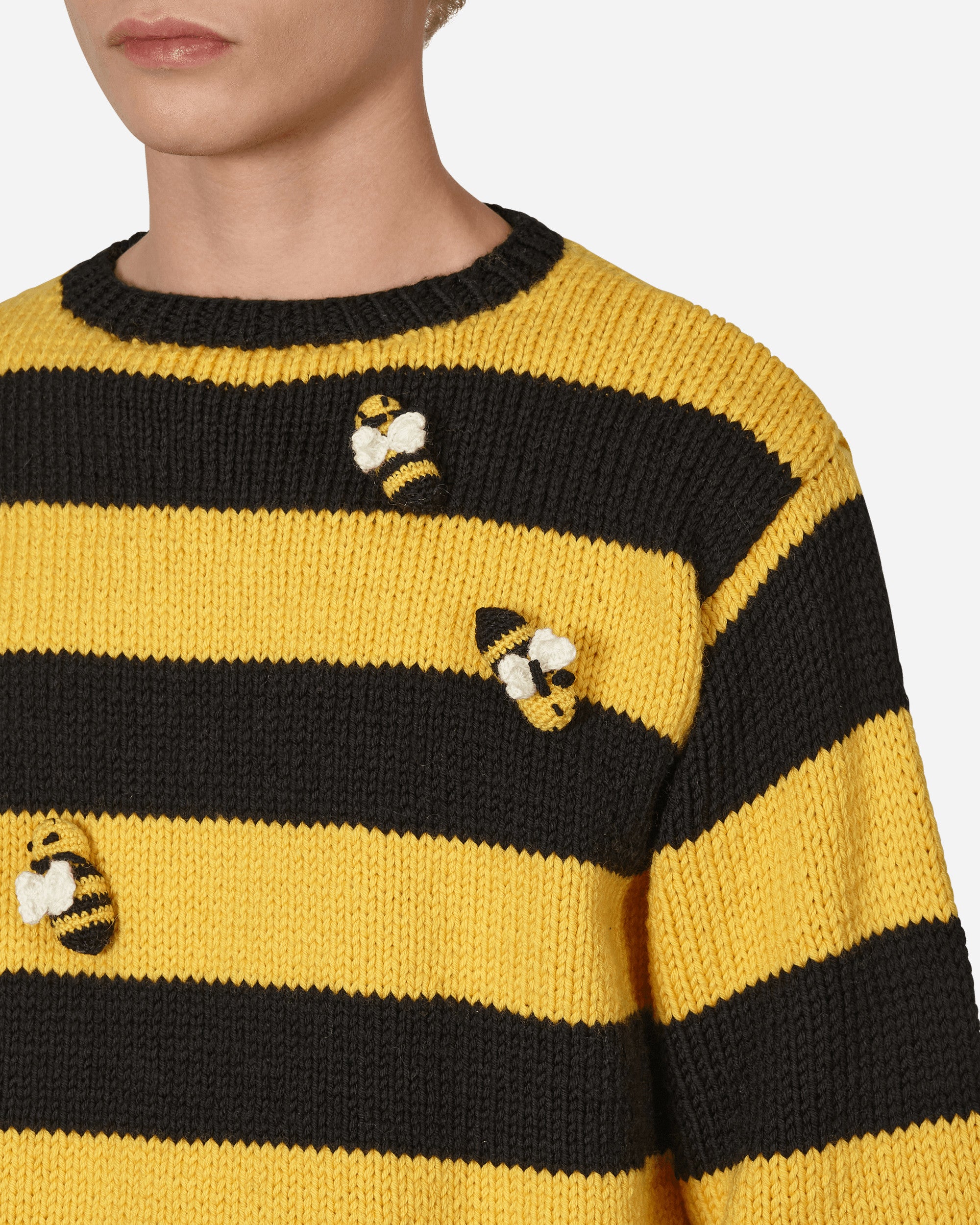 Sky High Farm Hand Knit Bee Sweater Knit Black/Yellow Knitwears Sweaters SHF02N003 1