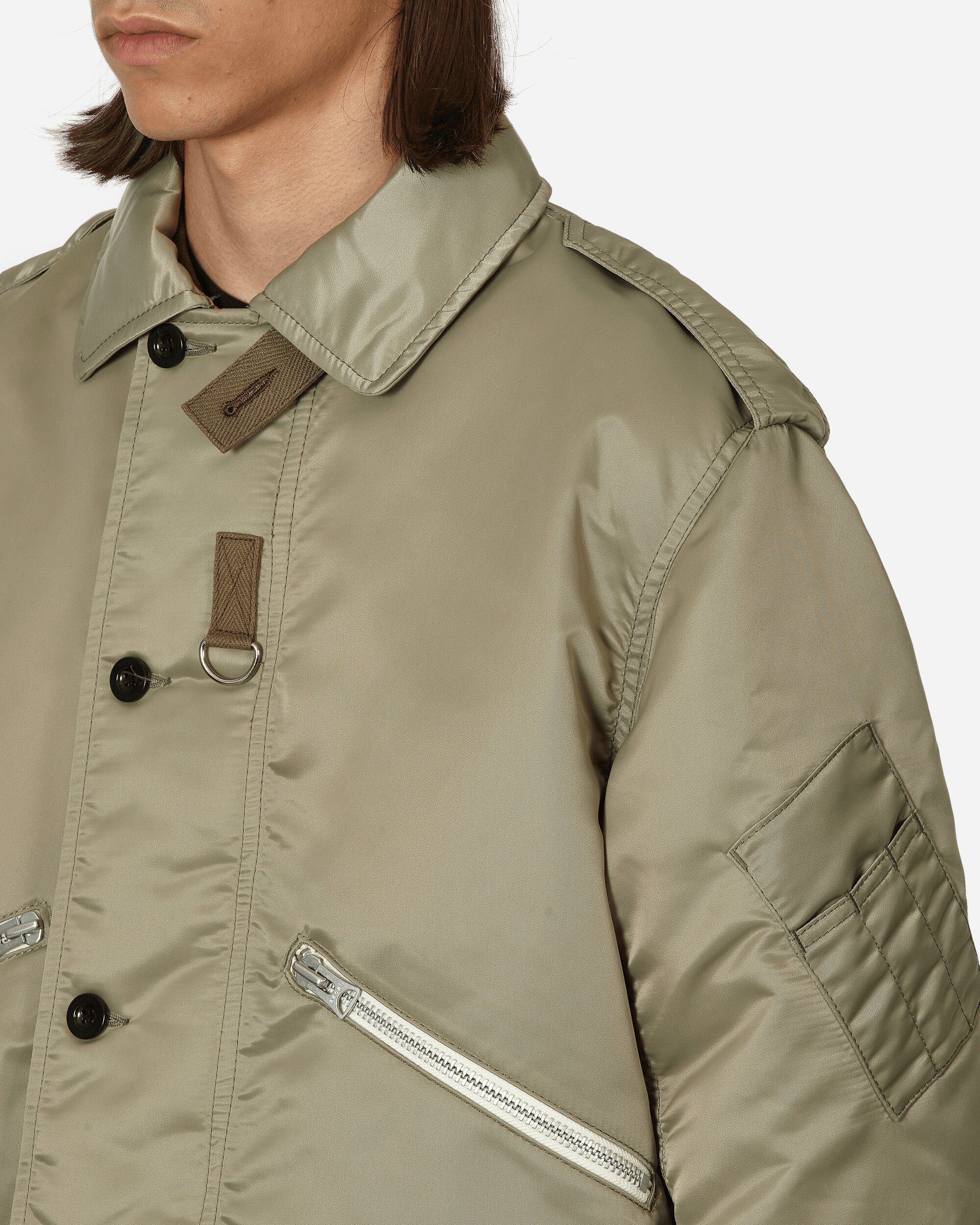 sacai Nylon Twill Blouson Khaki Coats and Jackets Bomber Jackets 23-03164M 535